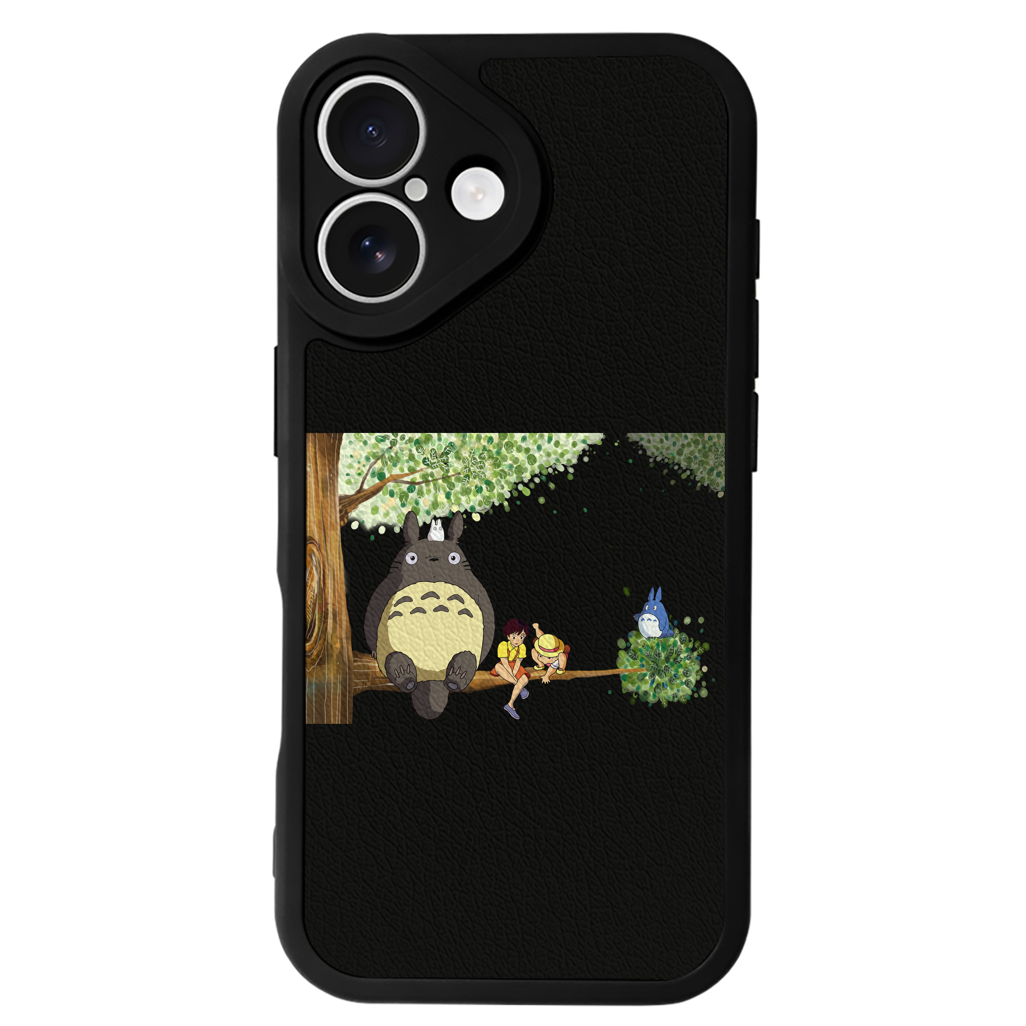（画像用） となりのトトロ 草壁メイ 草壁サツキ My Neighbor Totoro Satsuki Kusakabe Mei Kusakabe 【iPhone 16シリーズ対応】シリコンスマホケース（レザー調） 材質：シリコン